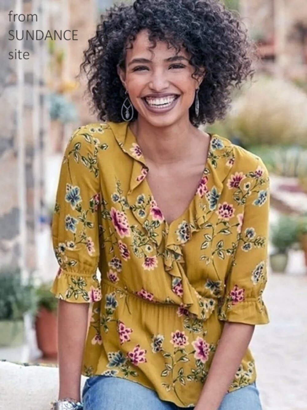 SUNDANCE CALLA top with peplum XL - beautiful!